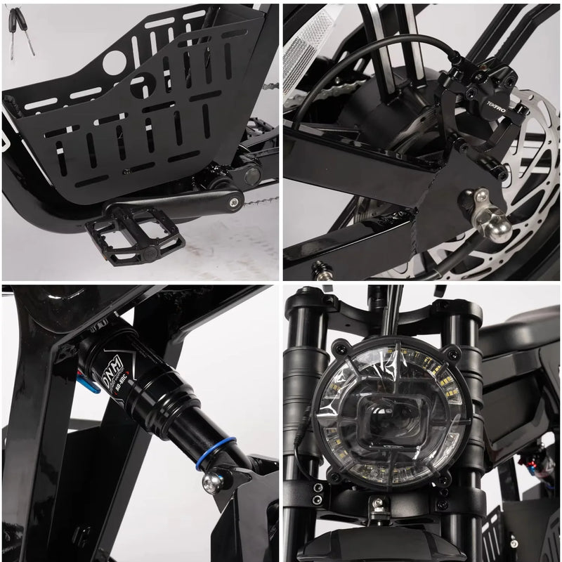 48V 1000W Fat Tire Electric Bicycle Aluminum Alloy Full Suspension Off-Road E-Bike for Adults 20 Inch Lithium Battery