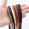 Waxed Waterproof Leather Shoelace Flat Shoelaces 6mm Width Boots Oxford Shoe Laces Shoe Accessorie 60/80/100/120/140/180cm 1Pair