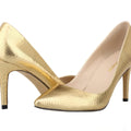 Women Shoes Fashion 8cm Sexy Crocodile Pattern Pointed Toe High Heels Pumps Office Med Heels Gold Silver Wedding Shoes Plus Size