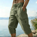Men Summer Cotton Linen Shorts Retro Multi Pocket Loose | SAMAG
