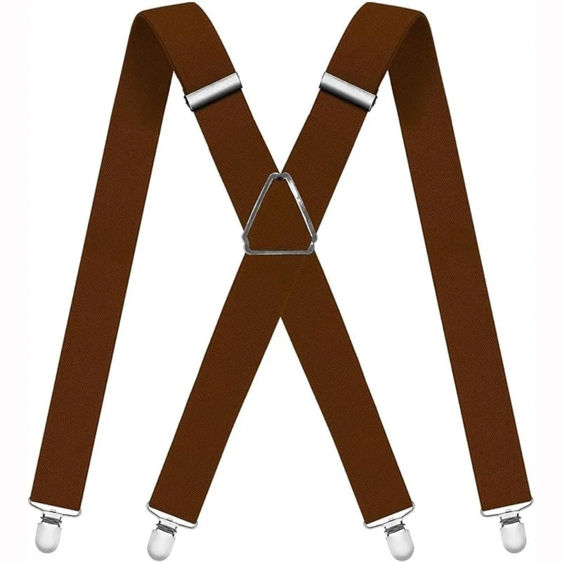 New Adjustable Adult Suspenders Elastic Strong Metal Clips Adult Belt 4 Clips Clip-on Suspenders Men Women