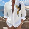 Men's Floral Print Long Sleeved Shirt Fashionable Casual | SAMAG