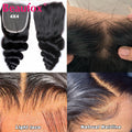 Beaufox Loose Wave Human Hair Bundles With Closure Indian Hair Weave 3/4 Bundles With Lace Closure Wavy Human Hair Extensions