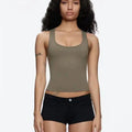 ANK Air Summer Top with Solid Color, Black and White Powder, Wide Shoulder Strap, I-Shaped Tank Top, Women's Sports, Daily Wear