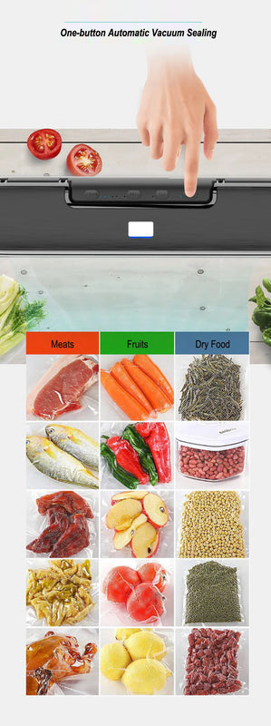 220V Electric Vacuum Sealer Packaging Machine with Free 15pcs Vacuum Bags Machine Household Black Food Vacuum Sealer