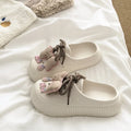Summer Women Slippers Platform Bow Decoration Clogs Garden Shoes Comfortable Beach Sandal Chunky Slippers Soft Slides for Female