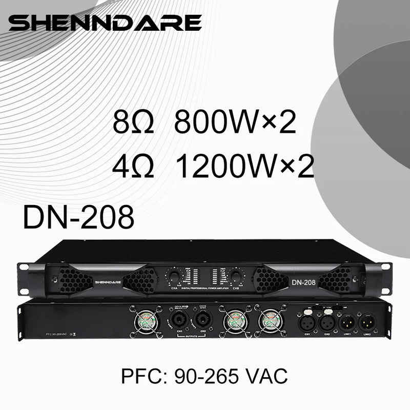 Professional Digital Power Amplifier 4x1800W Class D Audio DJ Pre-Subwoofer Amp 2/4 Channel Line Array Speaker Sound Amplifier