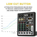 TKL 4 Channel 99 DSP Audio Mixer 48V Phantom Power USB Studio Sound Mixers Bluetooth DJ Console Mixing for Karaok