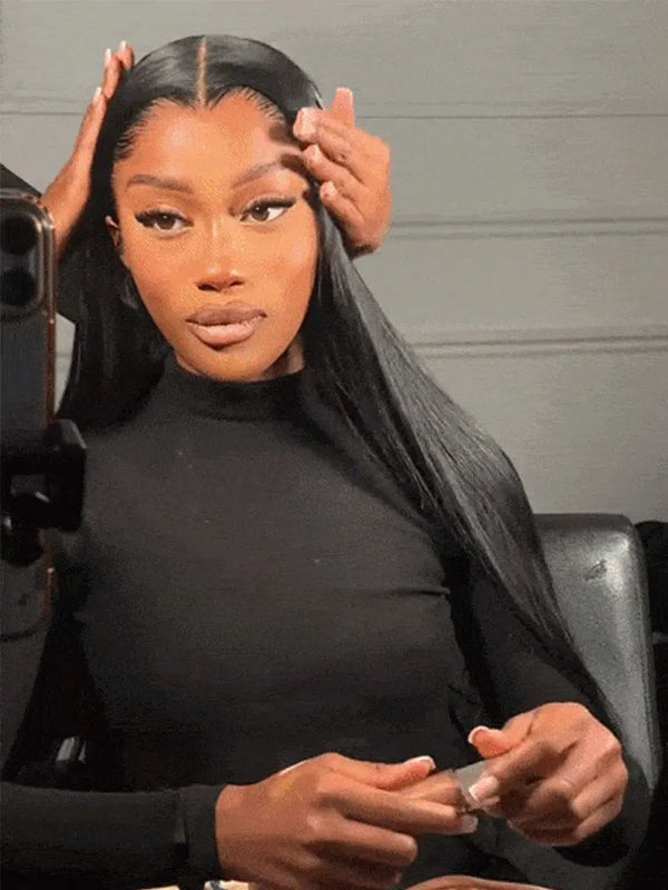 Widow's Peak M Hairline 13x6 HD Lace Front Wig 100% Human Hair Wig Silky Straight 13x4 HD Lace Frontal Wig Bleached Knots HD Wig