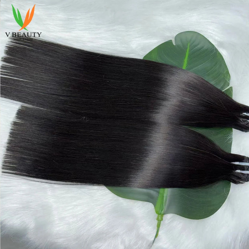 V Beauty Straight Human Hair Bundles Raw Human Hair Extensions Double Drawn 16A Grade Vietnamese Human Hair Virgin Unprocessed