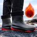 Men's Short Rain Boots Anti-Slip Work Boots Fishing Car Wash Labor Protection Water Shoes Lightweight Durable Rubber Material