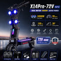 X14PRO NFC 14 Inch Electric Scooter 10000W Dual Motor 72V 40Ah Battery Long Range Suspension Folding Adult Scooter