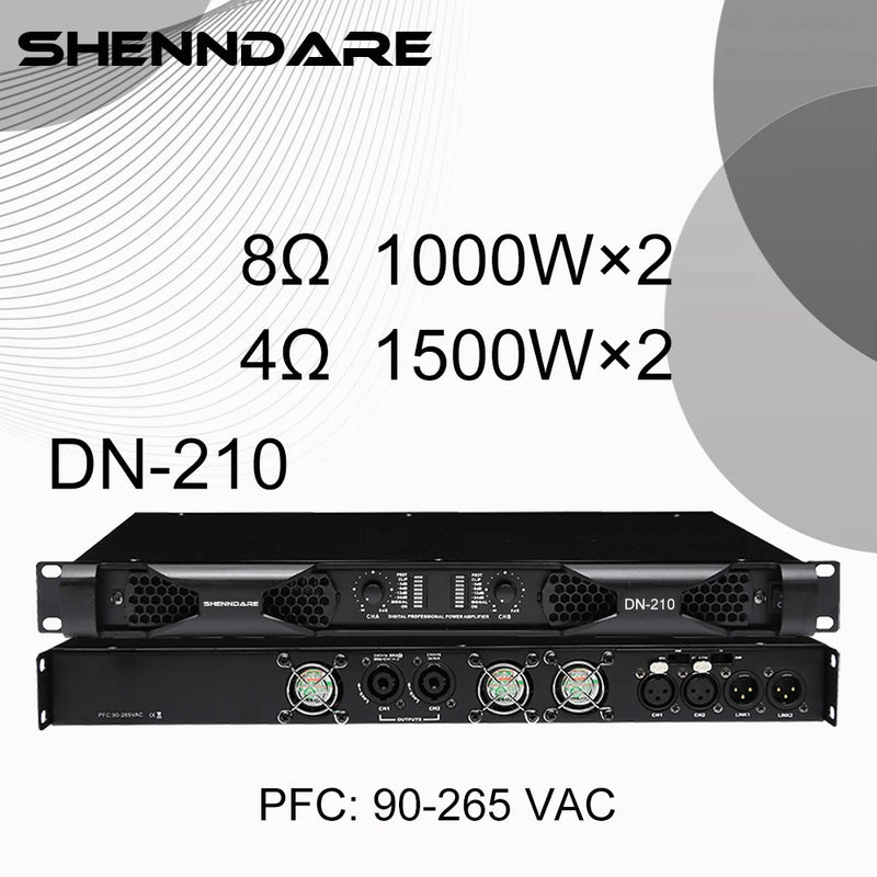 Professional Digital Power Amplifier 4x1800W Class D Audio DJ Pre-Subwoofer Amp 2/4 Channel Line Array Speaker Sound Amplifier