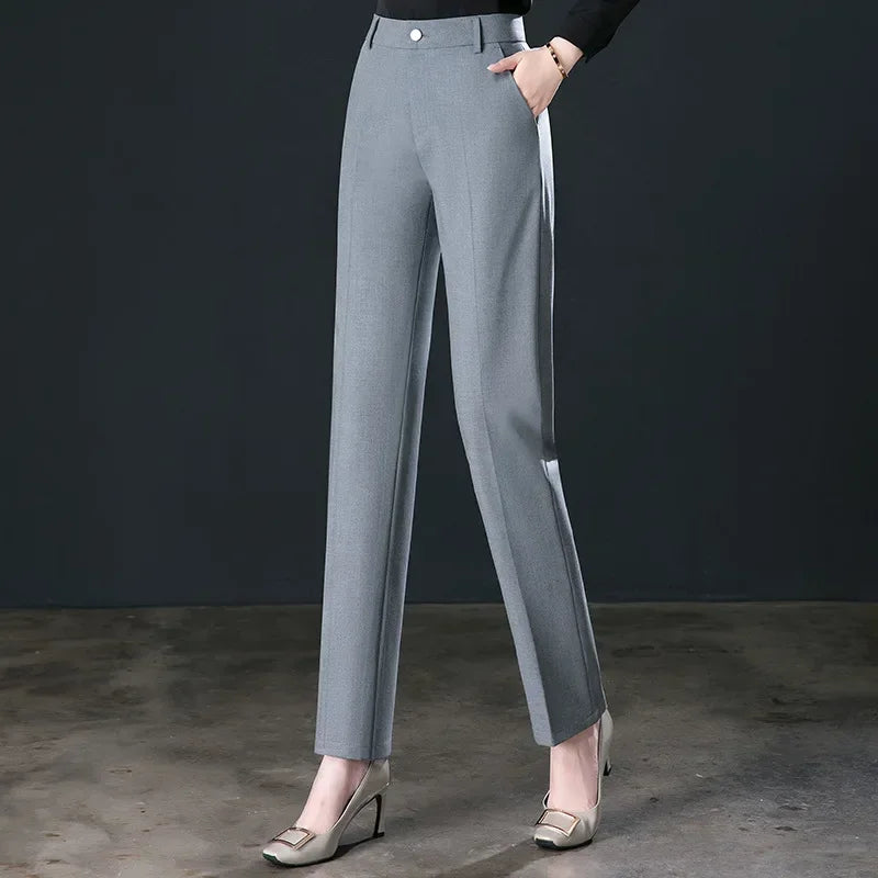 Spring Fall Black Elegant Career Formal Suit Pants Women - View 8 | SAMAG