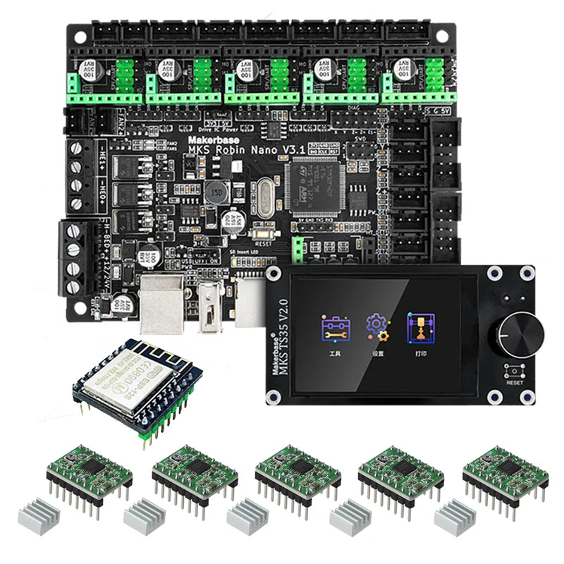 Makerbase MKS Robin Nano V3.1 3D Printer Control Board Motherboard TS35 TFT Touch Screen Compatible with A4988 TMC2209