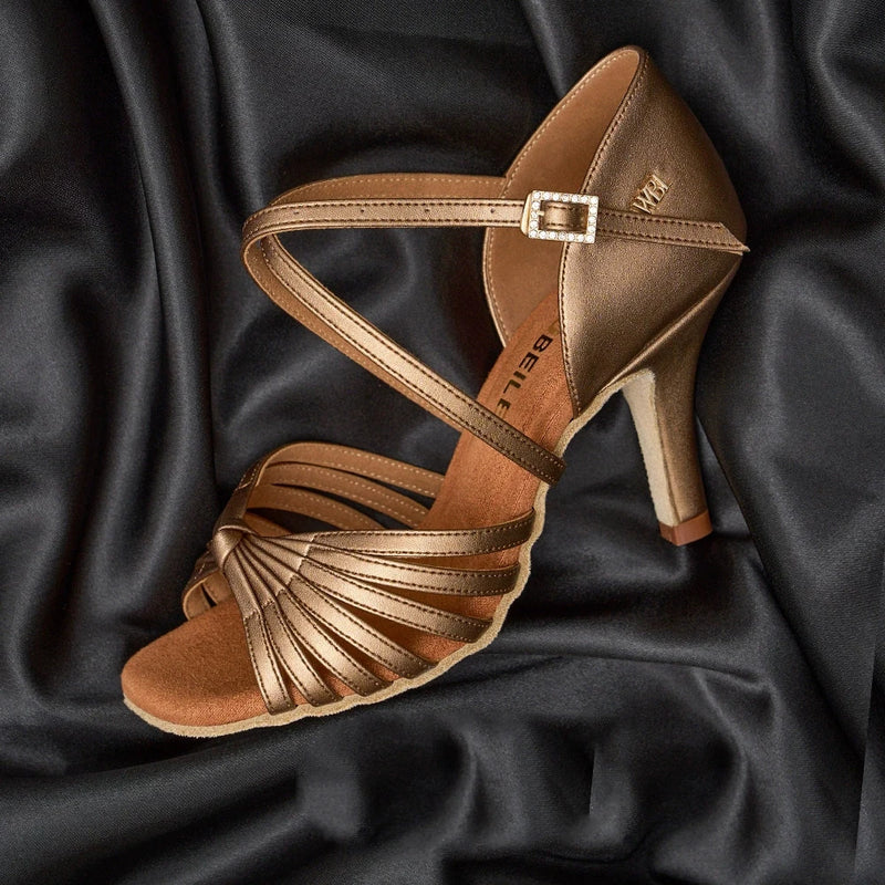 Women‘s Heel Latin Dance Shoes Flare/Cone Heel - Flexible Suede Sole for Ballroom, Cha Cha, Salsa|Practice & Performance