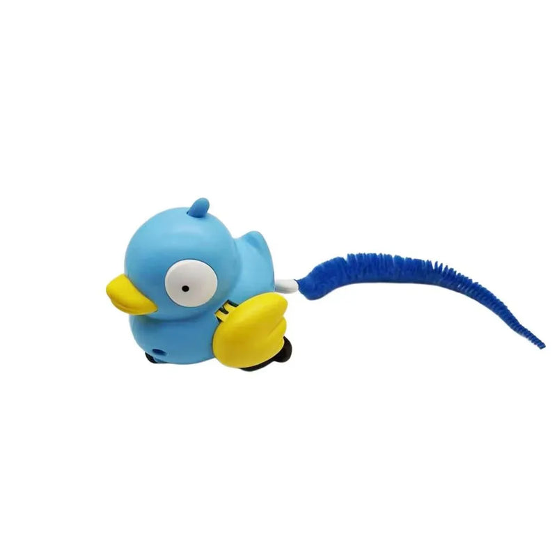 Creative Wind Up Bird Shape Interactive Cat Tail Pull Play Bird Cat Teaser Sounding Bite-Resistant Cat Exercise Indoor Fun