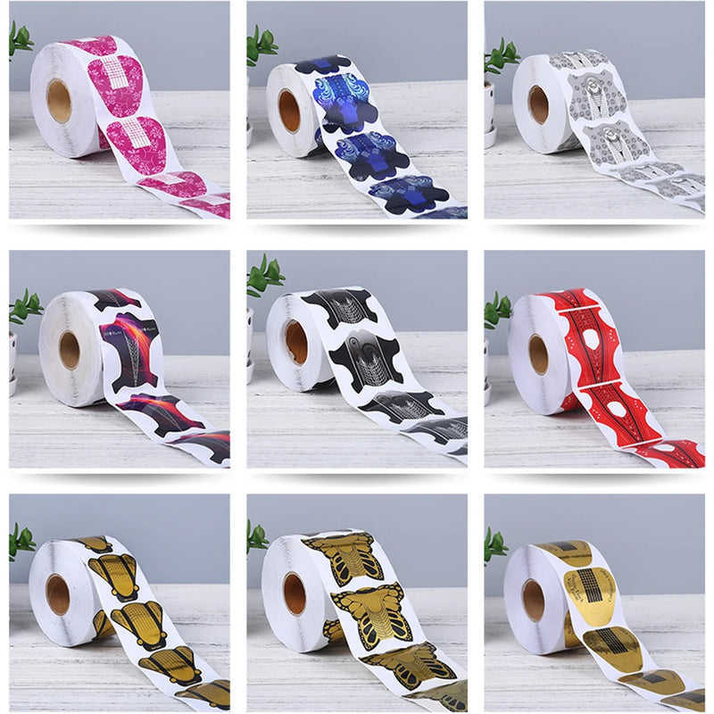 50pcs Golden Nail Art Tips Extension Forms Guide U Horseshoe Shaped Acrylic UV Gel DIY Nail Tool For Manicure Makeup Accessories