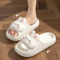 Women's Summer Sandals and Slippers Home Cute Rabbit Style Bathroom Non-Slip Feeling EVA Thick Slippers