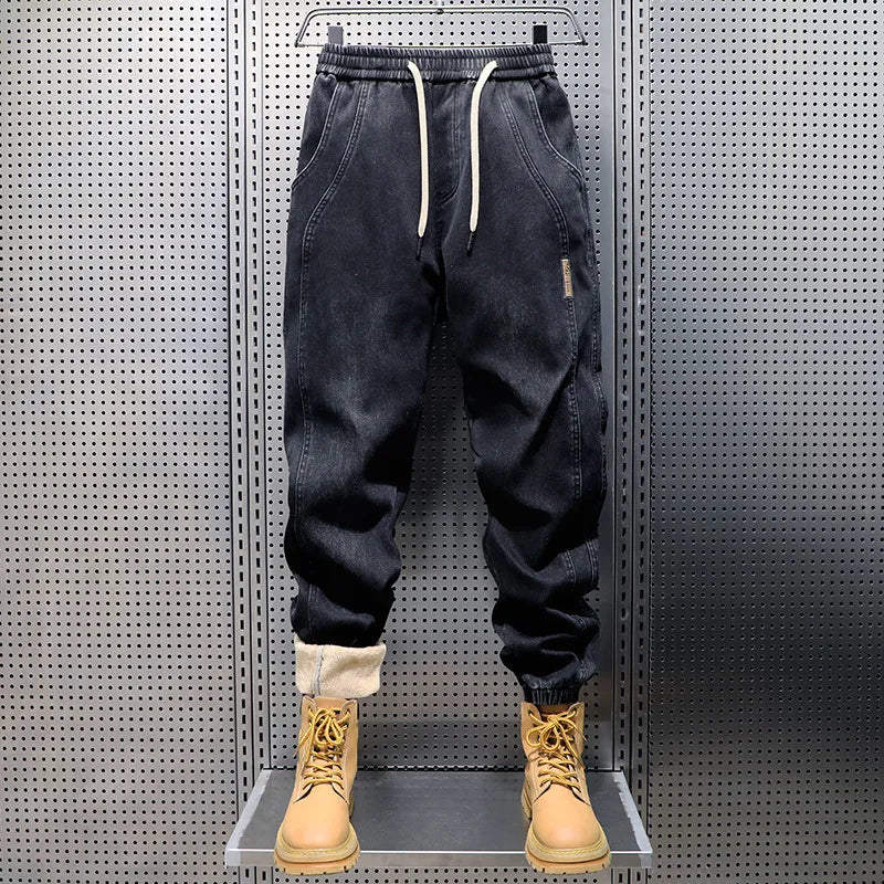 Men Harem Jeans Loose Hip Hop Trousers Washed Denim Man | SAMAG