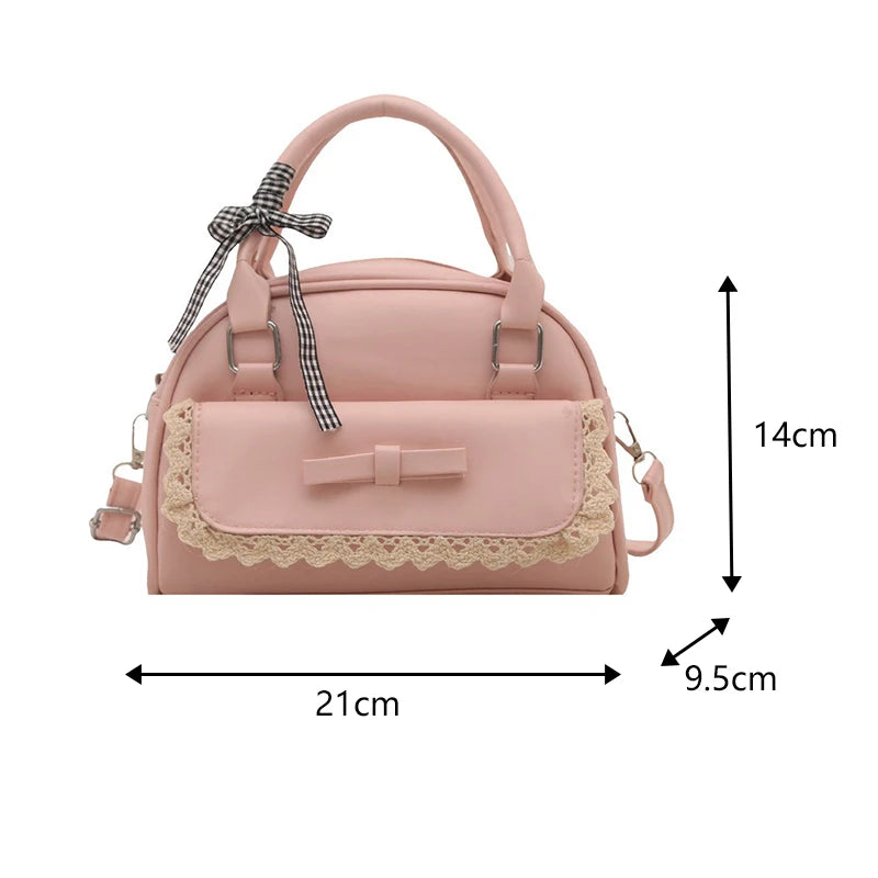 A Versatile Bow-tie Hand-held Boston Bag for Women in 2025 Korean Version, A Fashionable, Sweet and Casual Crossbody Bag