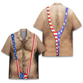 Dragon Print Aloha Shirt Men Women Bold Golden Graphic | SAMAG