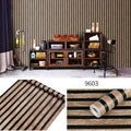 3D Wood Stripes Waterproof Wall Sticker Continuous Retro Wallpaper Self Adhesive Waterproof WallcoveringLiving Room Wall Decor
