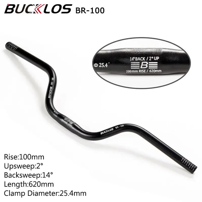 BUCKLOS Mountain Bike Handlebar 31.8mm 25.4mm Bicycle Riser Bar 620/660/720/780mm Aluminum Alloy MTB Handlebar Cycling Parts