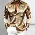 Men's Retro Baroque Printed Satin Silk Shirt Long Sleeved | SAMAG