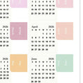 2Pcs 2026  Calendar Stickers Monthly Planner Stickers Labels For Diy Scrapbook Journals Notebooks Scheduling School Office