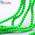 OlingArt Rubber Glass Beads High 6MM Quality 100PCS/Lot Candy Color Neon Matte Loose Handmade DIY Jewelry Making Bracelet