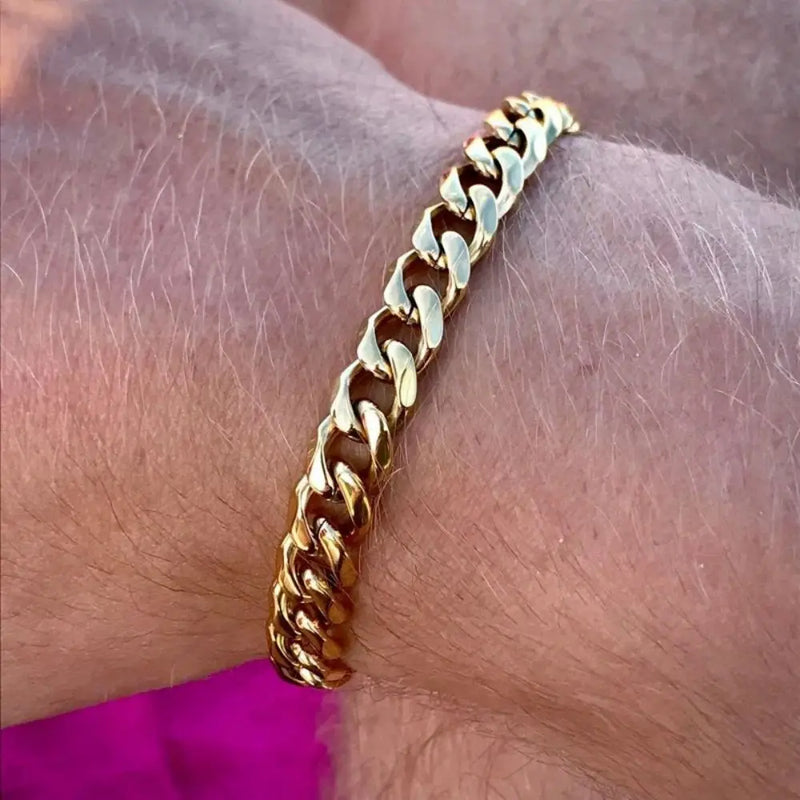 3 5 7mm Width New Trendy Cuban Chain Men Bracelet Classic Stainless Steel Chain Bracelet For Men Women Jewelry Party Gift