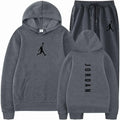 Spring and autumn outdoor fitness basketball casual sportwear set fashion men's hooded jumper + jogging - View 9 | SAMAG