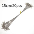 OUTKIT 20PCS/lot Fishing Lure Trace Rope Wire Leader Line Swivel Tackle Spinner Shark Spinning With 15CM, 20CM, 24CM, 30CM Pesca