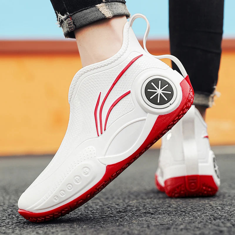 Men's rain shoes four seasons new non-slip waterproof outdoor casual fishing shoes fashion lovers comfort soft-sole rain boots