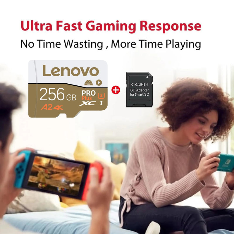 Lenovo Memory Card 128GB 256GB 512GB High Speed Flash Card Reliable Micro SD Card Class10 Storage Card For Camera Phone Dash Cam