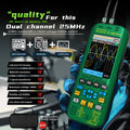 BSIDE 4-IN-1 Handheld Oscilloscope Digital Multimeter+Function Signal Generator Dual Channel O7:25MHz/O9:50MHz Current Tester
