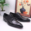 Men's Dress Shoes Leather Formal Business Oxford Derby Shoes Brogue Retro Dress Shoes for Men Wedding Fashion black Oxfords