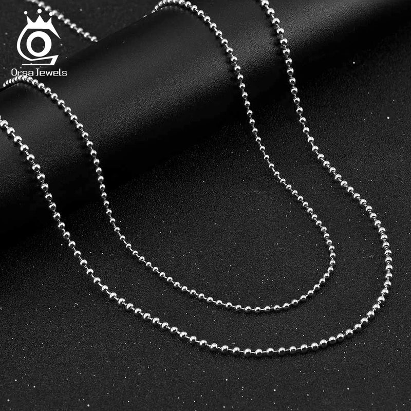 ORSA JEWELS 100% 925 Sterling Silver Link Chain Necklaces Minimalism Snake/Paperclip/Box/Figaro/Chopin/Cuban Chains 40-60cm