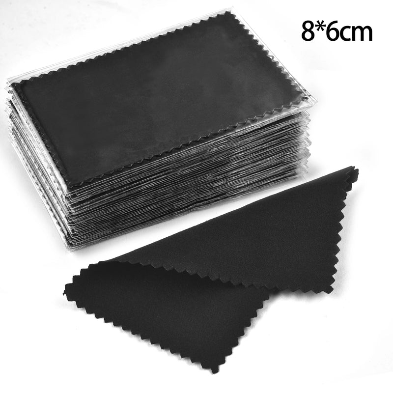 50pcs 10x6.3cm/10x6cm/8x6cm Silver Clean Polishing Cloth Soft Clean Wipe Wiping Cloth For Necklaces Rings Jewelry Clean Tools