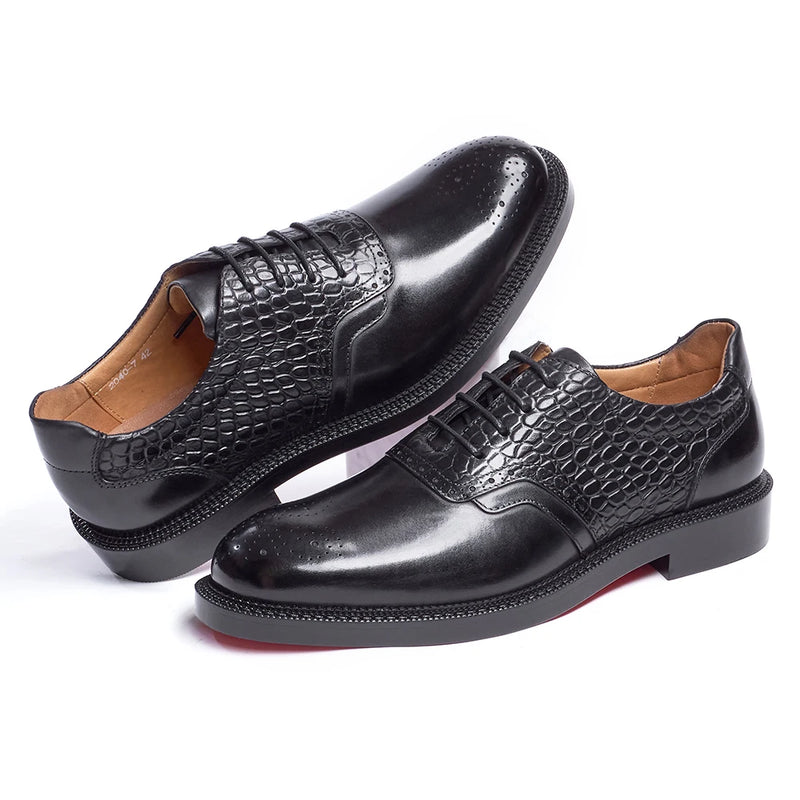 Men's Casual Shoes Brock Oxford Shoes Retro Red Sole Genuine Leather Men's Formal 2026 Spring/Summer New Collection