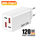 4 Ports 120W USB C Charger Fast Charging EU/US/UK Plug Wall Charger Adapter For iPhone Samsung Xiaomi Huawei Phone Power Charger