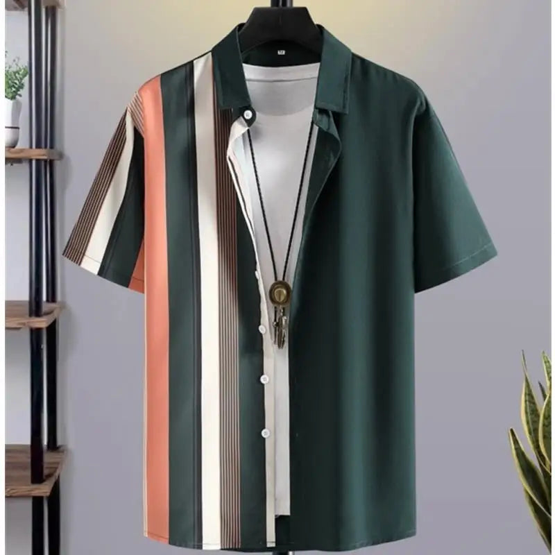 New Shirts For Men 3d Patchwork Plaid Printed Clothing | SAMAG