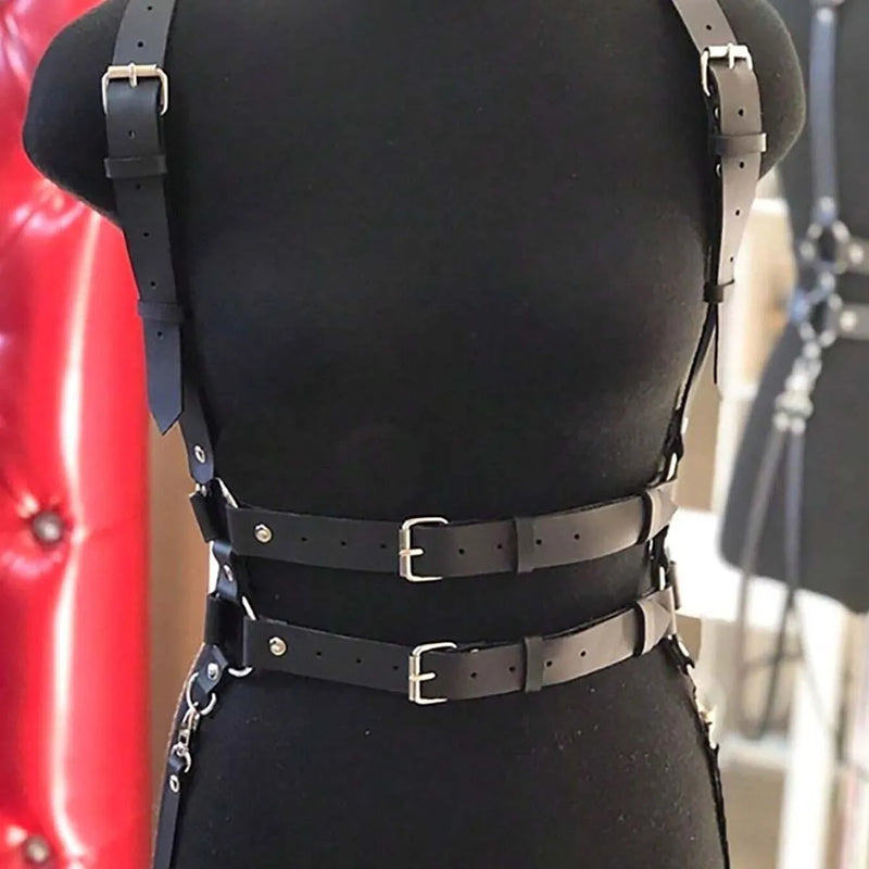 Women Trend Punk Belt Suspenders Chest Fashion Leather Waist Female Street Style Decoration Gothic - Visuel 7 | SAMAG