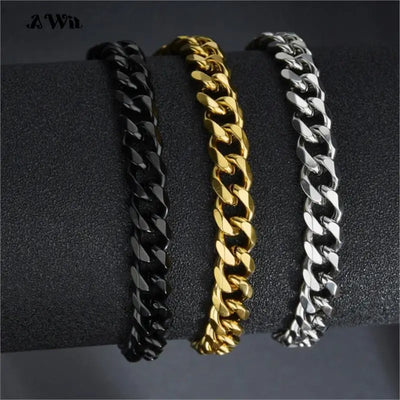 Awit Miniamlist Men Bracelet Gold Jewelry Street Style Stainless Steel 316L 18k Plated Cuban Chain For Women | SAMAG
