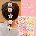 10Pcs/Set Flower Elastic Hair Ties Lovely Boutique Large Flower Rubber Bands Sweet Ponytail Holders Baby Girls Hair Accessories