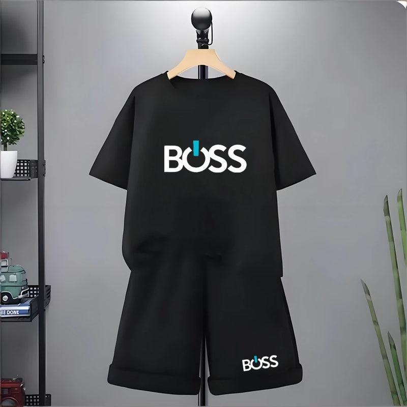 Kids Tshirt Summer 3-12 Years Letter Fashion T-shirt Boys Girls Toddler Short-sleeved+Shorts Casual Cool Sports Set clothing