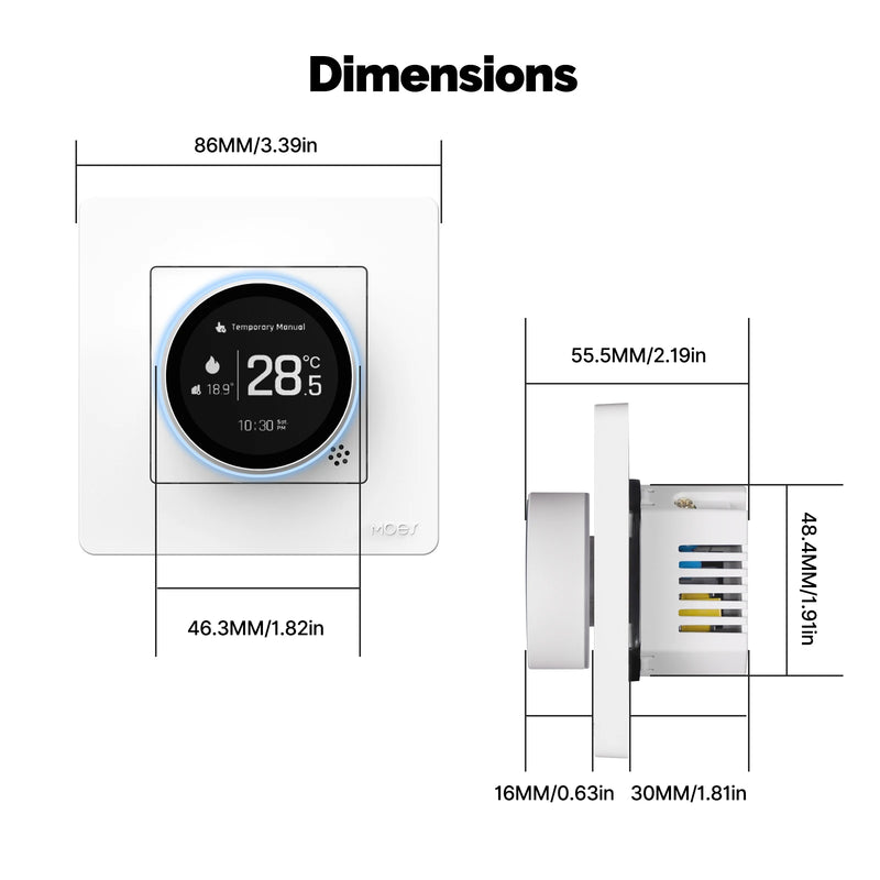 MOES Tuya ZigBee Smart Knob Thermostat Star Ring Series Temperature Controller Water Boiler Electric Heating With Alexa Google