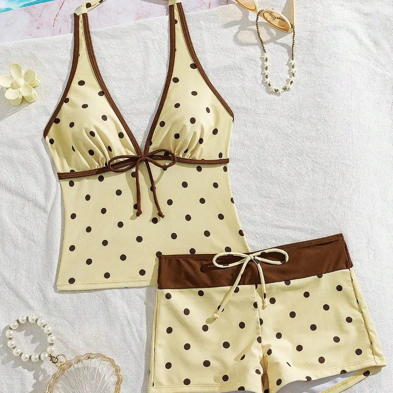Women Bikinis Set Vintage Striped Floral Tankini Swimsuit | SAMAG