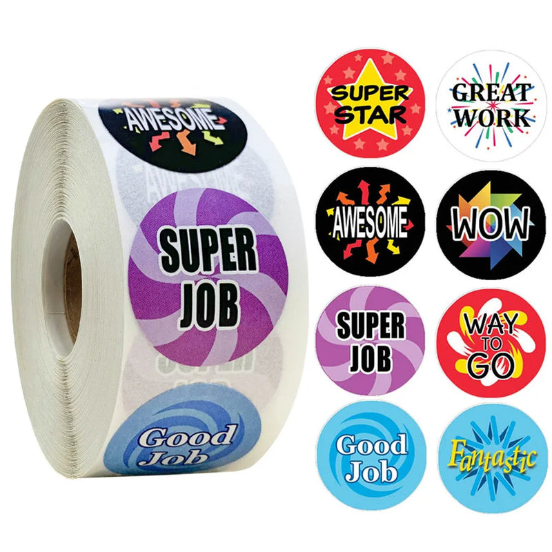 100-500pcs New Cute Reward Stickers with Word Motivational Stickers for School Teacher Kids Student Stationery Stickers Kids